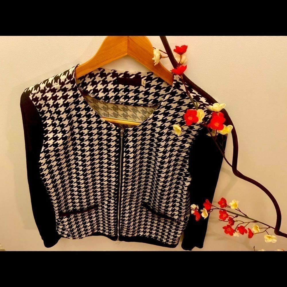 Vicabo fitted black & white jacket